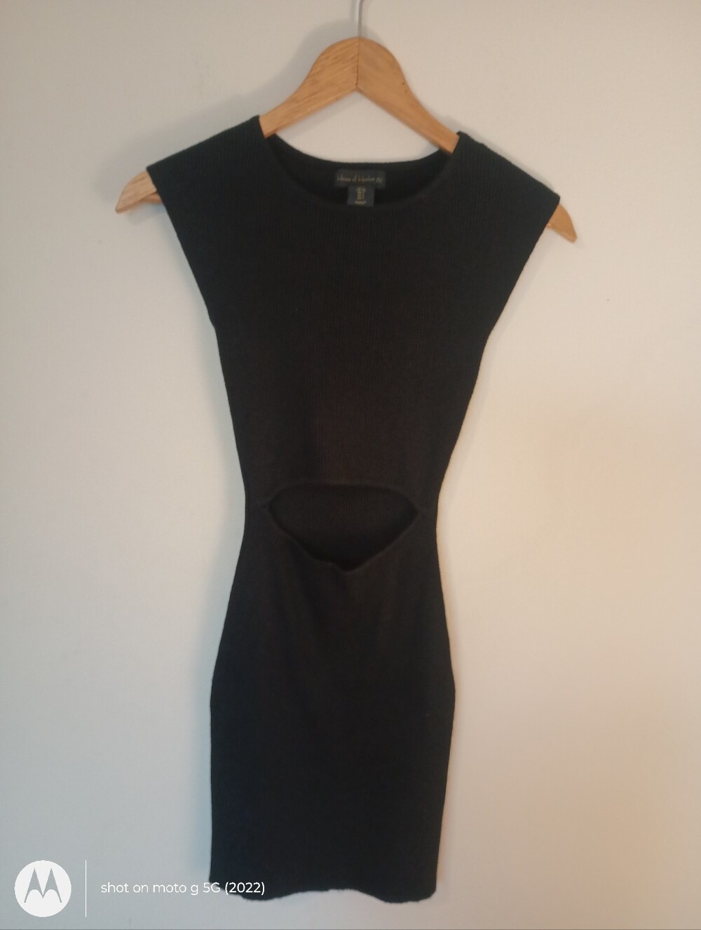 House of Harlow 1960 Black Ribbed Cutout Dress